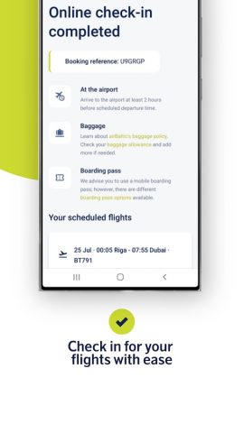 airBaltic для Android — скриншот 3