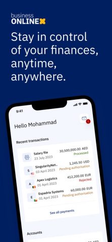 businessONLINE X для iOS — скриншот 1