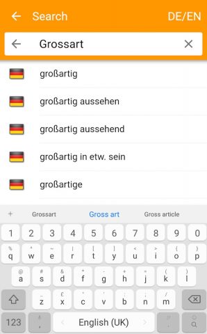 dict.cc dictionary — скриншот 2