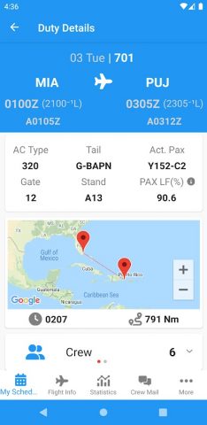 eCrew для Android — скриншот 3