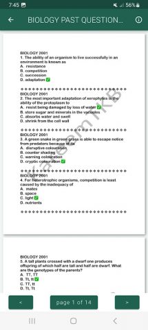 jamb past questions and answer для Android — скриншот 2