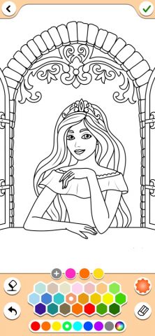 принцесса раскраска девочек для iOS — скриншот 2