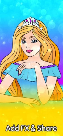 принцесса раскраска девочек для iOS — скриншот 5
