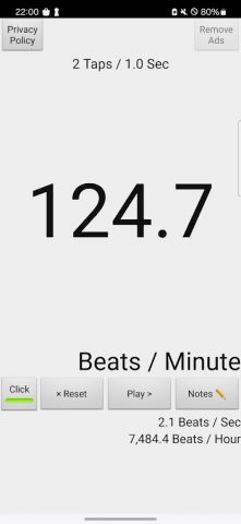 простой счетчик BPM для Android — скриншот 1