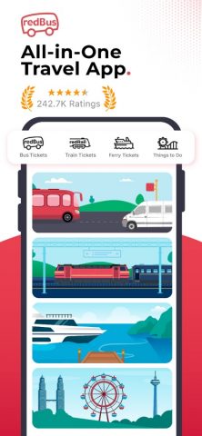 redBus: Bus, Train Booking App для iOS — скриншот 1