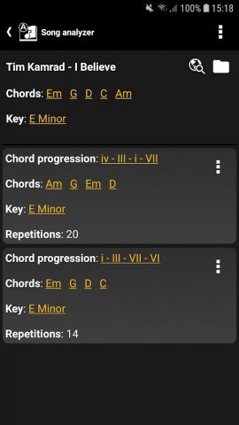 s.mart Song Analyzer (Chords) для Android — скриншот 1