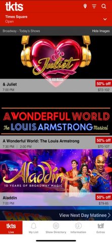 tkts для iOS — скриншот 1