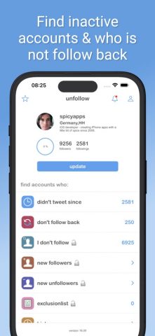 unfollow for X aka Twitter для iOS — скриншот 1