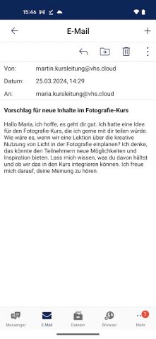 vhs.cloud Messenger для Android — скриншот 4