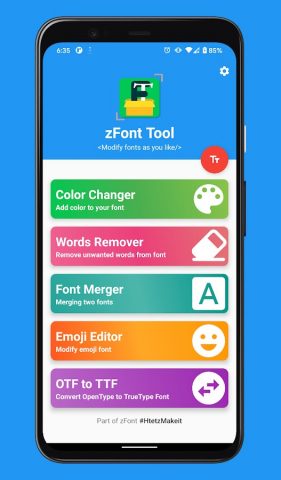 zFont Tool — Android Font Tool для Android — скриншот 1