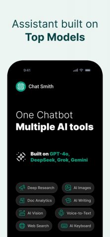Chat Smith: ИИ Чат-бот и Агент для iOS — скриншот 1