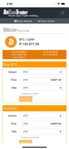 AltCoinTrader — Bitcoin Crypto для iOS — скриншот 1