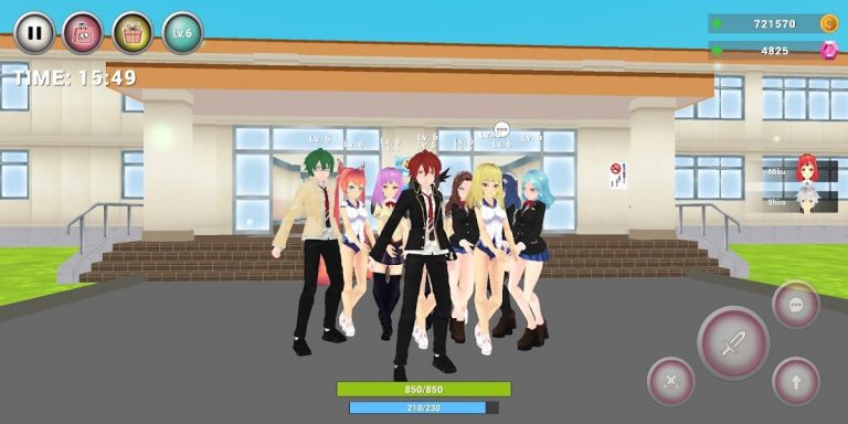 Anime High School Simulator для Android — скриншот 1