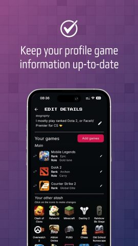 Arena — Поиск Тиммейтов для Android — скриншот 3