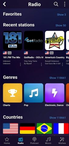 Audials Play Pro Radio+Podcast для Android — скриншот 5