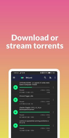 BitLord — Torrent downloader для Android — скриншот 1