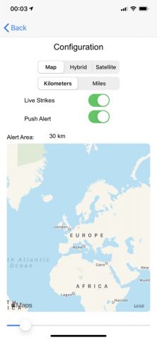 BlitzortungLive для iOS — скриншот 2