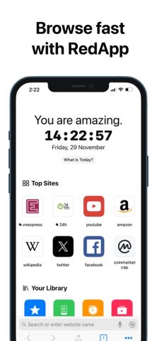 Браузер RedApp для iOS — скриншот 1