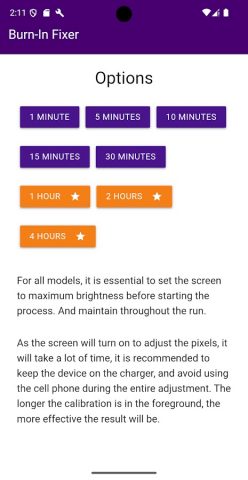 Burn-In Professional Fixer для Android — скриншот 3