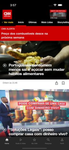 CNN Portugal для iOS — скриншот 1