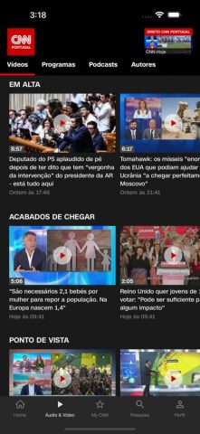 CNN Portugal для iOS — скриншот 2