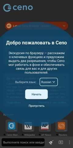 Ceno Browser для Android — скриншот 1