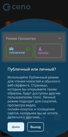 Ceno Browser для Android — скриншот 2