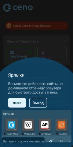 Ceno Browser для Android — скриншот 3