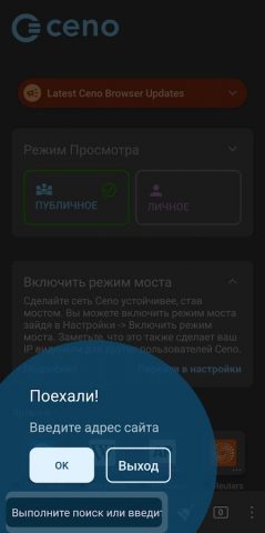 Ceno Browser для Android — скриншот 4