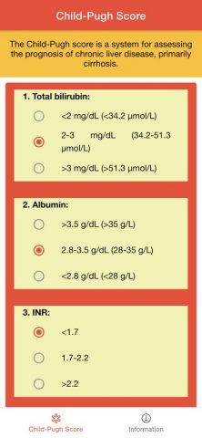 Child Pugh Score Calculator для iOS — скриншот 1
