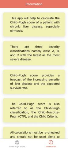 Child Pugh Score Calculator для iOS — скриншот 3