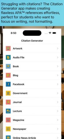 Citation Generator для iOS — скриншот 1