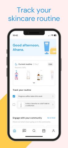 Clear: Social Skincare Tracker для Android — скриншот 1