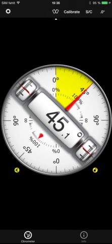 Clinometer + bubble level для iOS — скриншот 1