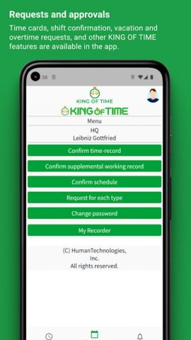 Clock-in KING OF TIME для Android — скриншот 3