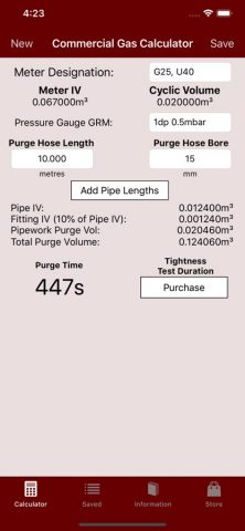 Commercial Gas Calculator для iOS — скриншот 1