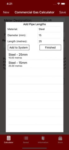 Commercial Gas Calculator для iOS — скриншот 2