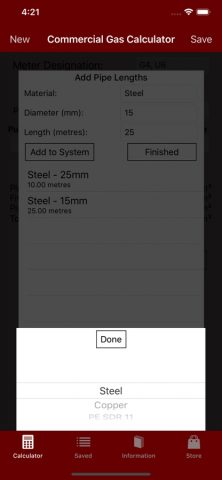Commercial Gas Calculator для iOS — скриншот 3