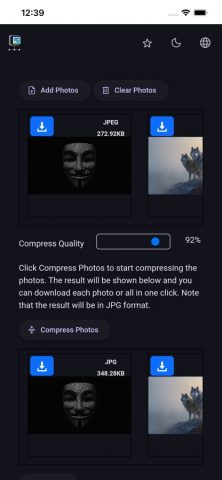 Compress JPEG для iOS — скриншот 2
