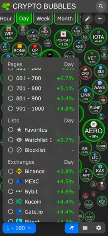 Crypto Bubbles для iOS — скриншот 4