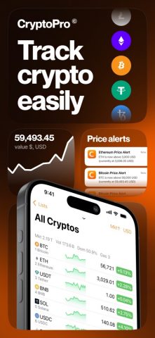 Crypto Pro — Биткойн-трекер для iOS — скриншот 1