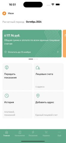 ЕРЦ Уралэнергосбыт для iOS — скриншот 2