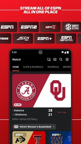 ESPN для Android — скриншот 1