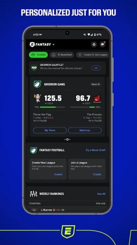 ESPN Fantasy Sports для Android — скриншот 3