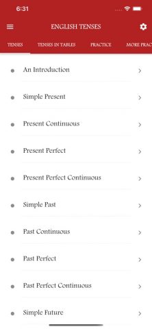English Tenses Book для iOS — скриншот 1