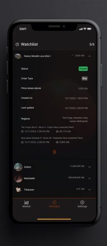 Eve Online Market Watcher для Android — скриншот 3