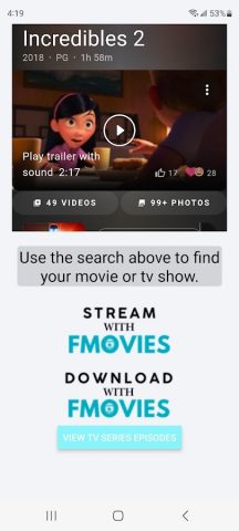 FMovies для Android — скриншот 1