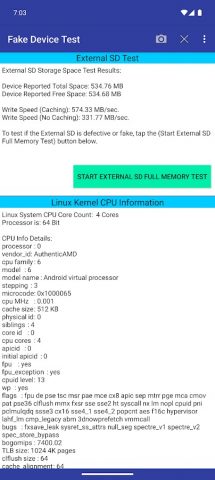 Fake Device Test для Android — скриншот 2