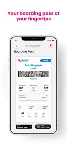 FlySafair для Android — скриншот 5