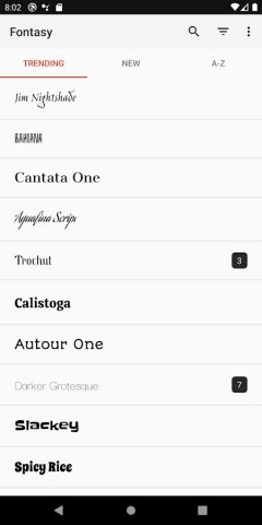 Fontasy — Google Fonts Browser для Android — скриншот 1